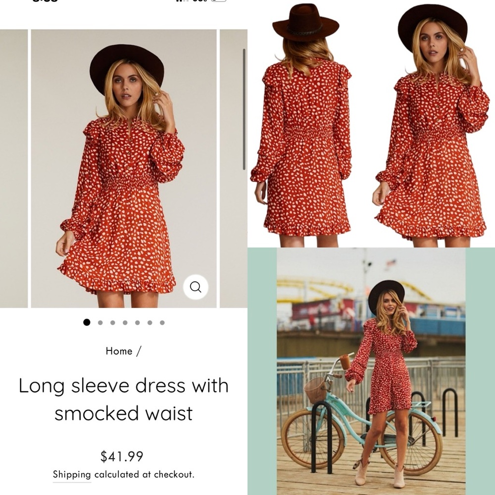 ♥️🎈NWT RED WHITE POLKADOT DRESS - Picture 2 of 15